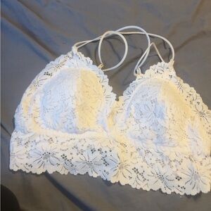 PINK Victoria's Secret White Lace Bralette Size LDD